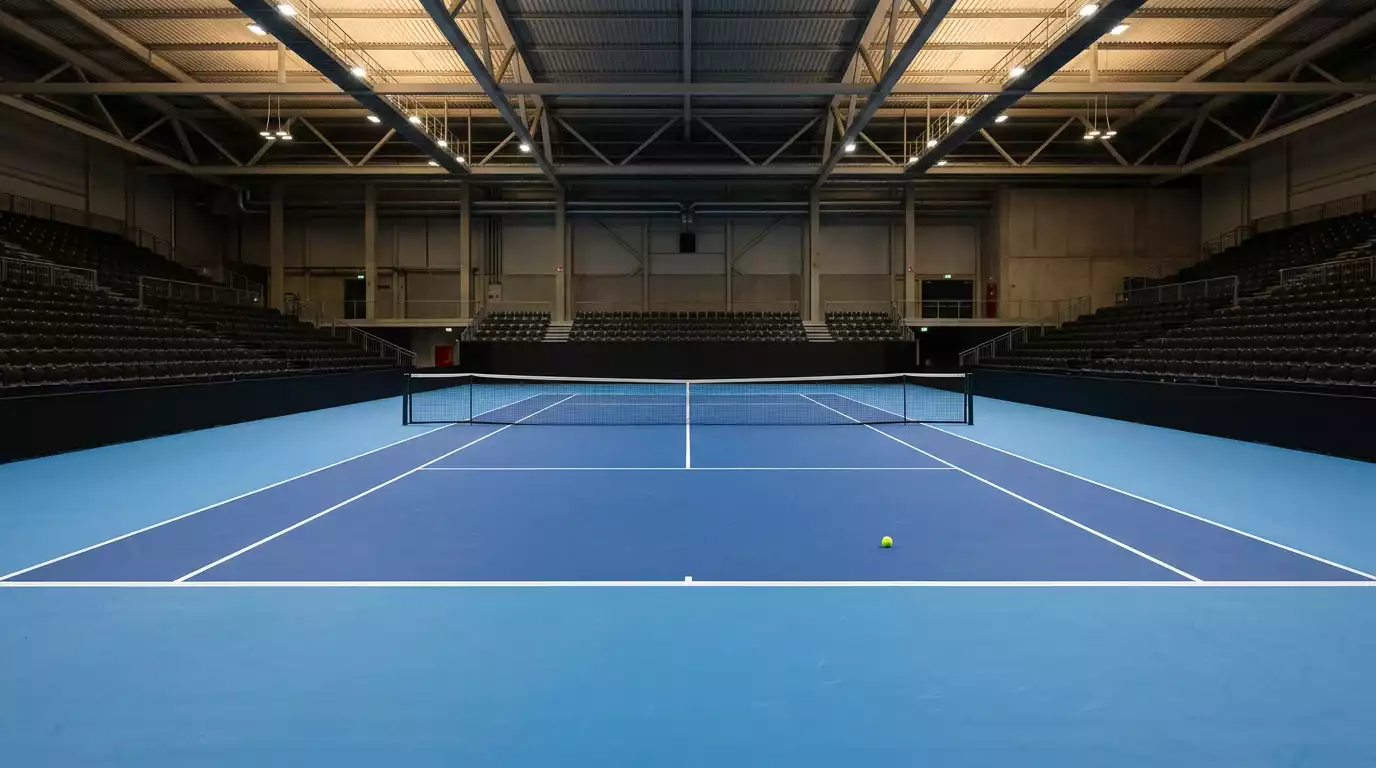 Pista dura indoor de la SuperTennis Arena de Bolonia durante la Final 8 de la Copa Davis